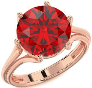 Ruby Rose Gold Round Solitaire Engagement Ring