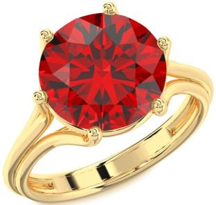Ruby Gold Round Solitaire Engagement Ring