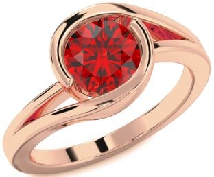 Ruby Rose Gold Round Solitaire Engagement Ring