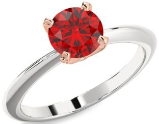 Ruby Platinum & Rose Gold Round Solitaire Engagement Ring