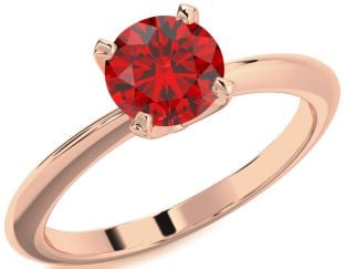 Ruby Rose Gold Round Solitaire Engagement Ring