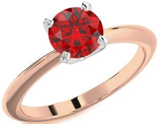 Ruby Platinum & Rose Gold Round Solitaire Engagement Ring