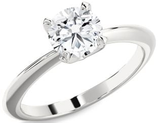 Diamond White Gold Round Solitaire Engagement Ring