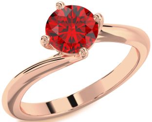 Ruby Rose Gold Round Solitaire Engagement Ring
