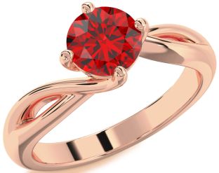 Ruby Rose Gold Round Solitaire Engagement Ring