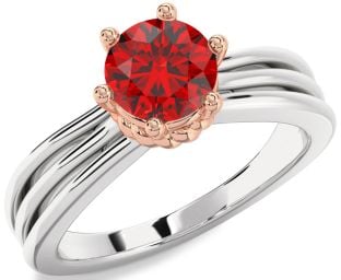 Ruby Platinum & Rose Gold Round Solitaire Engagement Ring