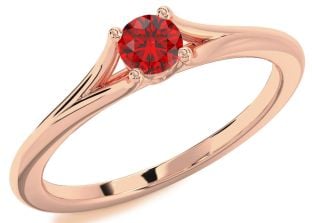 Ruby Rose Gold Round Promise Ring