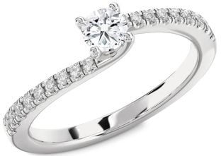 Diamond White Gold Round Promise Ring