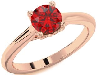 Ruby Rose Gold Round Solitaire Engagement Ring