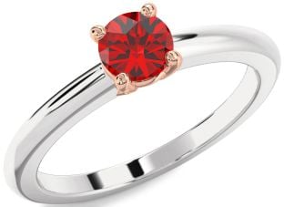 Ruby Platinum & Rose Gold Round Solitaire Engagement Ring