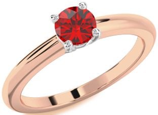 Ruby Platinum & Rose Gold Round Solitaire Engagement Ring
