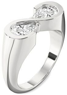 Diamond Platinum Infinity Pear Two Stone Ring