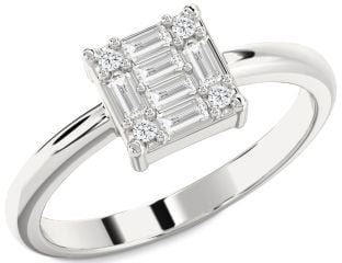 Diamond Platinum Baguette Promise Ring