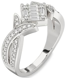 Diamond Platinum Baguette Promise Ring