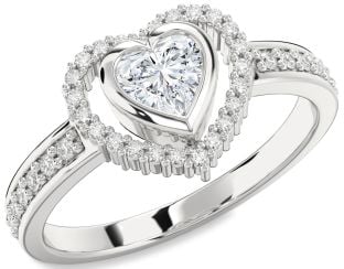 Diamond Platinum Heart Solitaire Engagement Ring