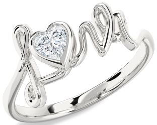 Diamond Platinum Heart Promise Ring