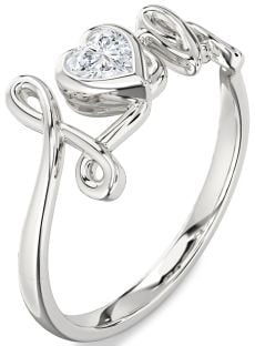 Diamond Platinum Heart Promise Ring