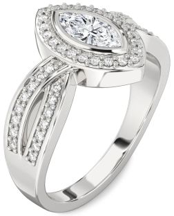 Diamond Platinum Halo Marquise Engagement Ring