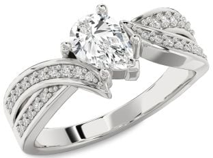 Diamond Platinum Pear Solitaire Engagement Ring