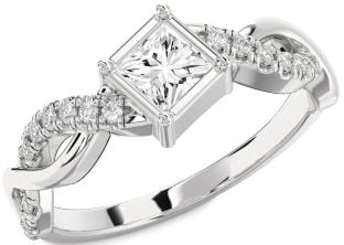 Diamond Platinum Princess Promise Ring