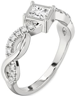 Diamond Platinum Princess Promise Ring