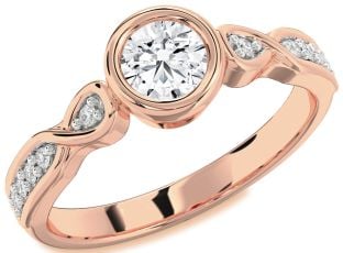 Diamond Rose Gold Round Solitaire Engagement Ring