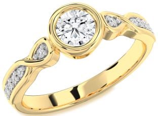 Diamond Gold Round Solitaire Engagement Ring