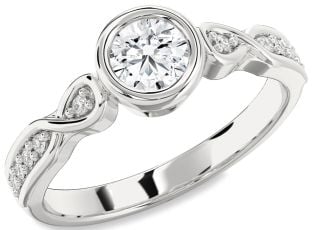Diamond Platinum Round Solitaire Engagement Ring