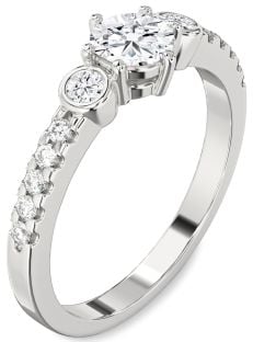 Diamond Platinum Round Three Stone Engagement Ring