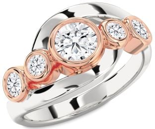 Diamond Platinum & Rose Gold Round Engagement Ring