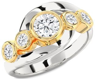 Diamond Platinum & Yellow Gold Round Engagement Ring