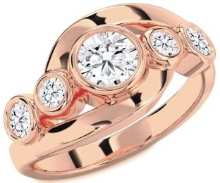 Diamond Rose Gold Round Engagement Ring