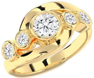 Diamond Gold Round Engagement Ring