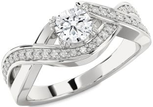 Diamond Platinum Infinity Round Solitaire Engagement Ring