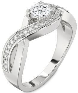Diamond Platinum Infinity Round Solitaire Engagement Ring