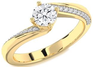 Diamond Gold Round Solitaire Engagement Ring
