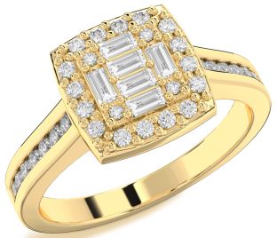 Diamond Gold Baguette Pave Promise Ring