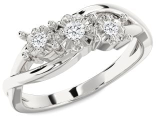 Diamond Platinum Round Three Stone Engagement Ring