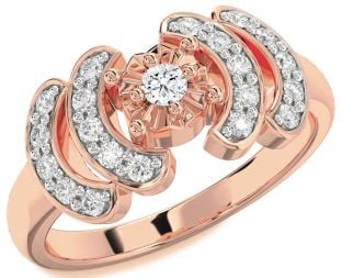 Diamond Rose Gold Round Promise Ring