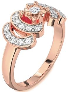 Diamond Rose Gold Round Promise Ring