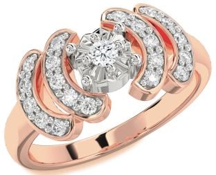 Diamond Platinum & Rose Gold Round Promise Ring