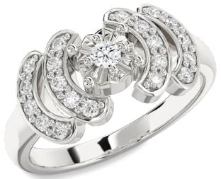 Diamond Platinum Round Promise Ring