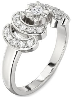 Diamond Platinum Round Promise Ring