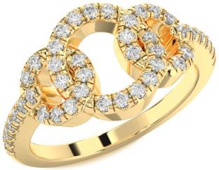 Diamond Gold Infinity Circle Ring