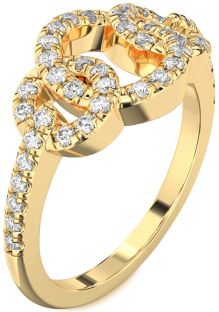 Diamond Gold Infinity Circle Ring