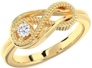 Diamond Gold Infinity Knot Round Promise Ring