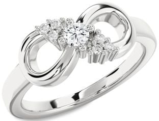 Diamond Platinum Infinity Round Promise Ring