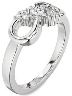 Diamond Platinum Infinity Round Promise Ring