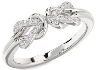 Diamond Platinum Infinity Knot Round Ring