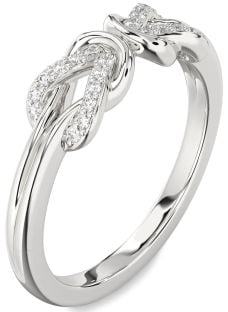 Diamond Platinum Infinity Knot Round Ring